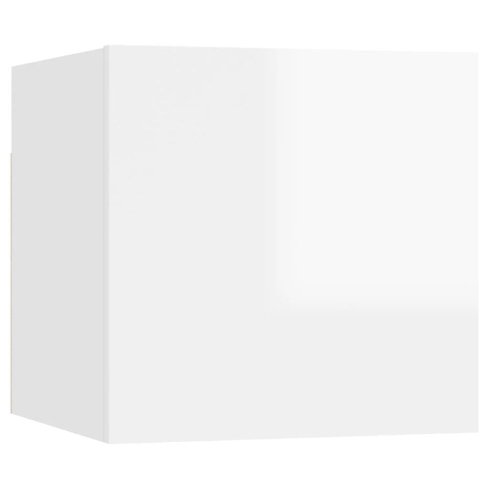 Vidaxl Nočný stolík vysokolesklý biely 30,5x30x30 cm drevotrieska